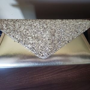 Blingy gold clutch